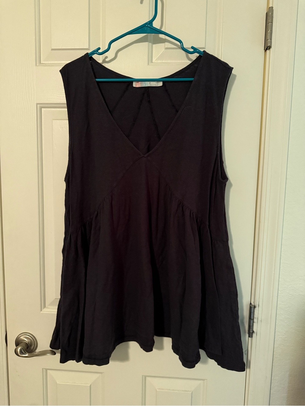 Free People Black V-Neck Swing Tank